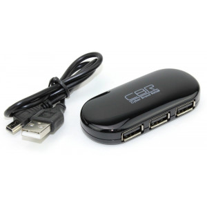HUB CBR USB-концентратор CH 130, черный, 4 порта, USB 2.0. Поддержка Plug&Play. Длина провода 42+-5с