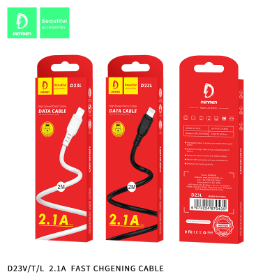 USB кабель Denmen D23L Lightning (2m/2.1A) (white)