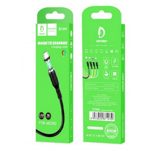 USB кабель Denmen D18V MicroUSB магнитный, 1м (black)