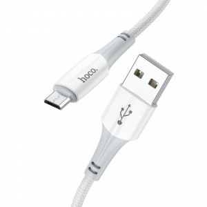 Кабель USB - микро USB HOCO X70 Ferry, 1.0м, круглый, 2.4A, нейлон, цвет: белый