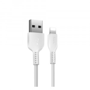 Кабель USB - 8 pin HOCO X20, 1.0м, круглый, 2.1A, силикон, цвет: белый