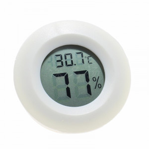 Гигрометр-термометр в круглом корпусе FY-03 (-50+70°С, ±1%, 10-99%, ±5%, LR44), 2018г, белый