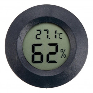 Гигрометр-термометр в круглом корпусеFY-03  (-50+70°С, ±1%, 10-99%, ±5%, LR44), 2018г, черн