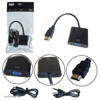 Адаптер HDMI + VGA + AUX + microUSB (black)