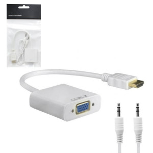 Адаптер HDMI + VGA + AUX  (white)