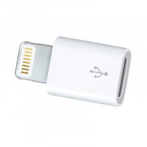 Адаптер OXION OX-ADP002WH для Айфон 5/5S/5C, Lightning (M) -Micro-USB (F), белый