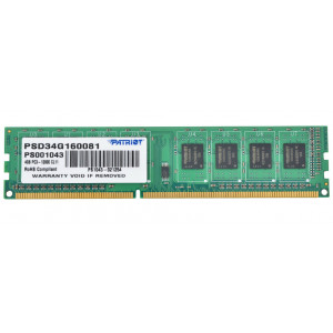 Память  4GB  Patriot, DDR3, DIMM-240, 1600 MHz, 12800 MB/s, CL11, 1.5 В