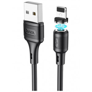 Кабель USB -  8 pin HOCO X52, 1м, круглый, 2.4A, магнитный, чёрный