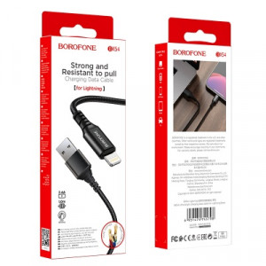USB кабель Borofone BX54 Lightning нейлон, 1м (black)