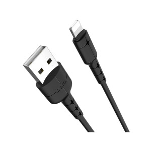 Кабель USB - 8pin HOCO X59, 1 м, 2.4A, нейлон, черный (30/300)