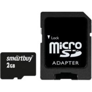Карта памяти MicroSD  2GB  Smart Buy + SD адаптер