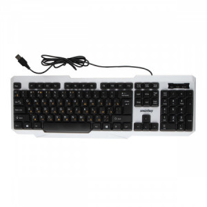 Клавиатура SmartBuy RUSH 333, USB, белая/черная, проводная, подстветка