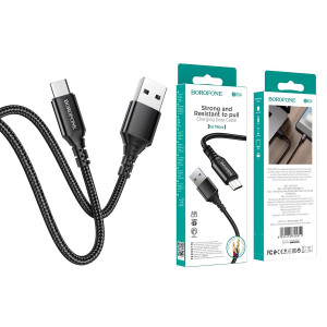 Кабель USB - микро USB Borofone BX54, 1.м, 2.4A, нейлон,  цвет: черный (1/360)