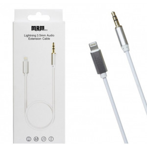 Адаптер Connect M12  Lightning 3.5mm Audio AUX extension cable 1m KY122 (white)