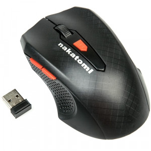 Мышь Nakatomi Navigator MRON-07U, черная, USB, беспроводная, 6 кнопок + ролик прокрутки