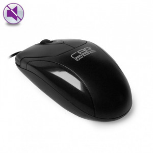 Мышь CBR CM-302, черная, USB. Бесшумная. Кнопок: 2 кнопки и колесо прокрутки. Длина кабеля: 1,25 м.