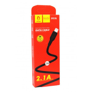 USB кабель Denmen D23L Lightning (2m/2.1A) (black)