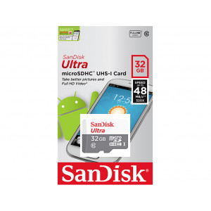 Карта памяти MicroSD  32GB  SanDisk Class 10 Ultra UHS-I  A1 (120 Mb/s) + SD адаптер