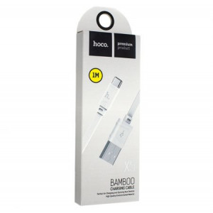 Кабель USB - Type-C HOCO X5 Bamboo, 1.0м, плоский, 2.1A, силикон, цвет: чёрный