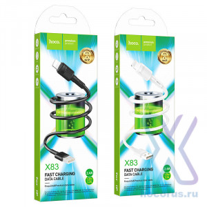 Кабель USB - 8 pin HOCO X83 Victory, 1.0м, 2.4A, цвет: белый