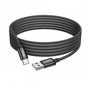 Кабель USB - Type-C HOCO X91 Radiance, 3.0м, 3.0A, ткань, цвет: чёрный