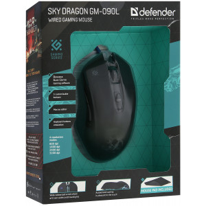 Мышь DEFENDER Sky Dragon GM-090L, USB,проводная, игровая, 6 кнопок, длина кабеля 1,5 м.
