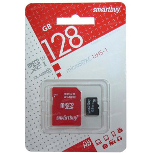 Карта памяти MicroSD  128GB  Smart Buy Сlass 10  UHS-I