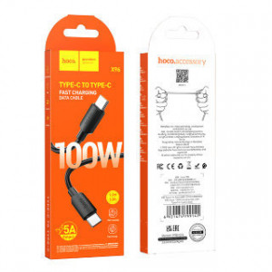 Кабель USB - Type-C HOCO X96 Hyper, 1.0м, PD100Вт, 6.0А, цвет: чёрный