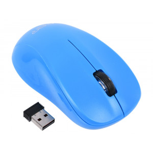 Мышь беспроводная CBR CM 410 Blue, оптическая, 2,4 ГГц, 1000 dpi, 3 кн., выключатель питания, голубо