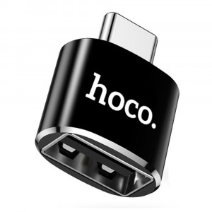 OTG переходник Hoco UA17 USB3.0-Type-C, металл (black)