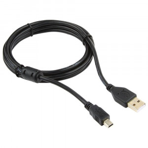 Кабель USB - Mini USB (черный) 1.8м, с фильтром
