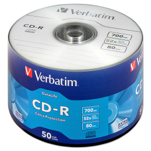 Verbatim Диск для записи CD-R, 700 МБ, 50 шт