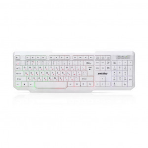 Клавиатура SmartBuy ONE 333, USB, белая, проводная, с подсветкой