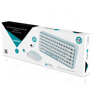 Комплект клавиатура+мышь мультимедийный Smartbuy 626376AG мятно-белый (SBC-626376AG-M)