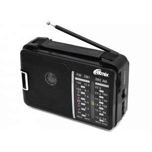 Радиоприёмник RITMIX RPR-190, Диап радиочаст FM, СВ, расшир КВ, Питание сеть 220 В/ бата 2 x D